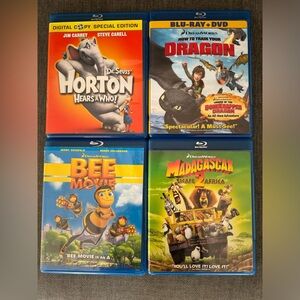 Blu-rays: Horton Hears a Who, How to Train your Dragon, Bee Movie, Madagascar 2